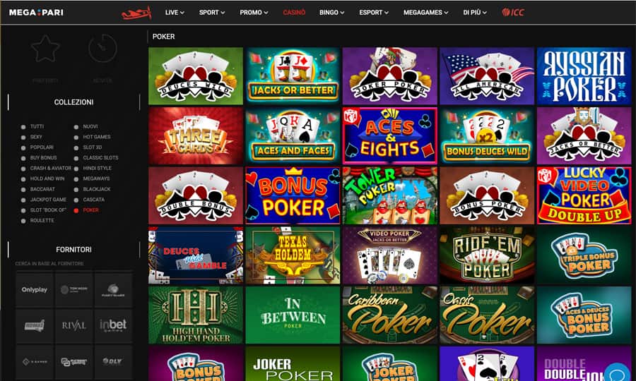 screenshot poker megapari