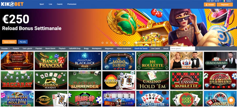 screenshot giochi da tavolo kikobet casino