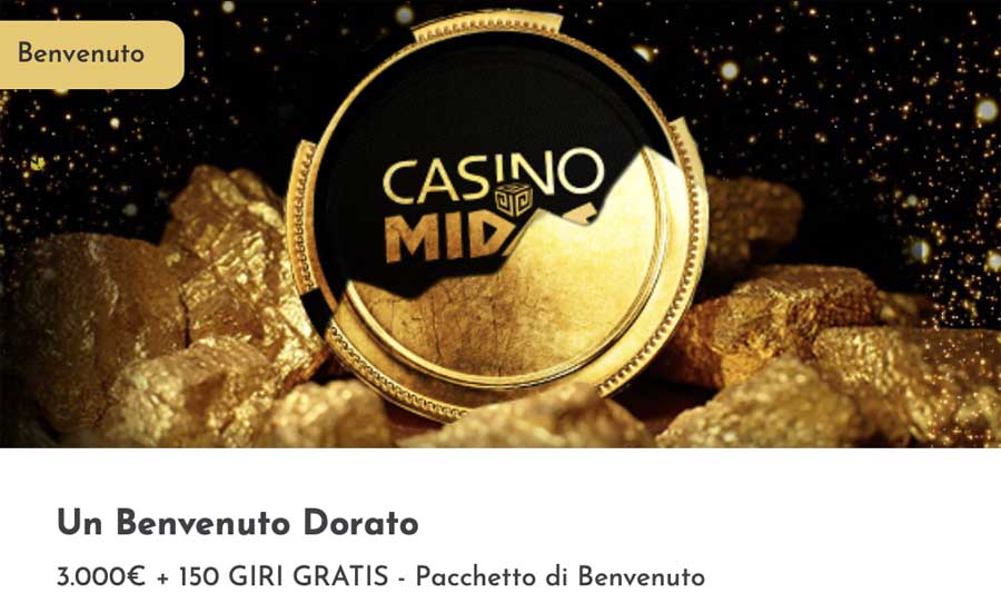 screenshot bonus benvenuto casino midas