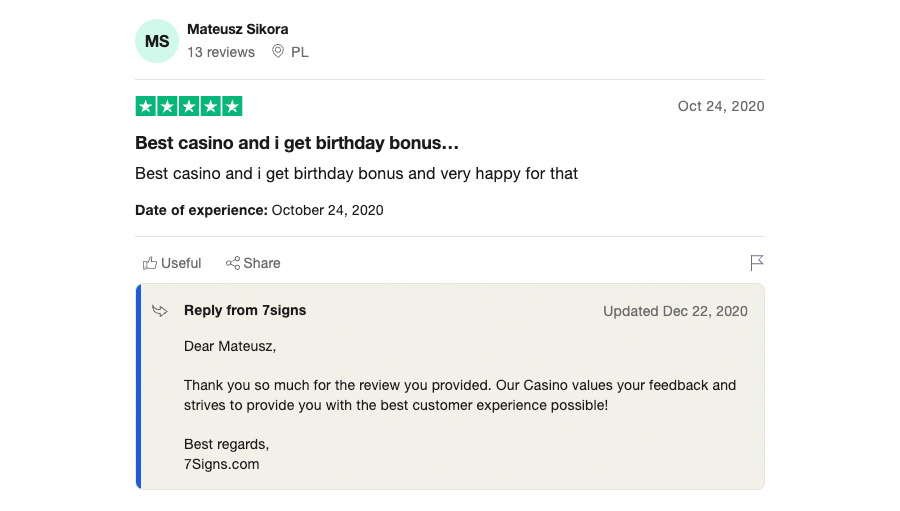 recensione trustpilot 7signs