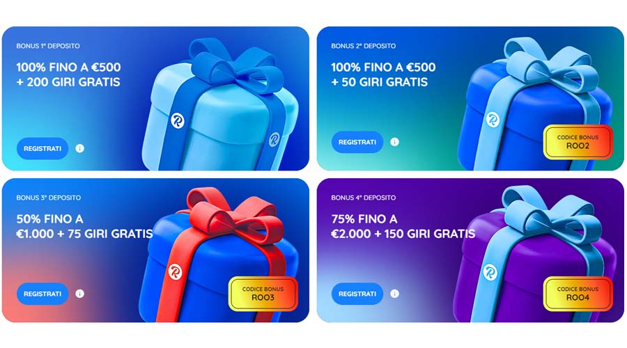 bonus di benvenuto rooli casino
