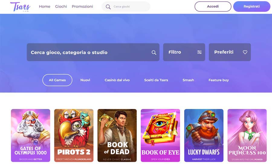 giochi tsars casino