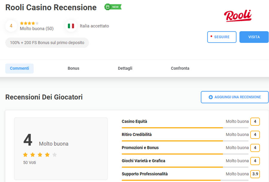 recensione rooli casino