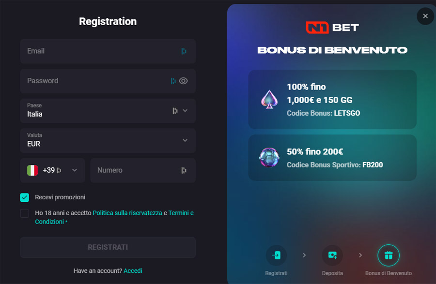 registrazione n1bet casino