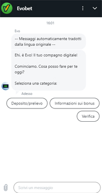 assistenza clienti evobet
