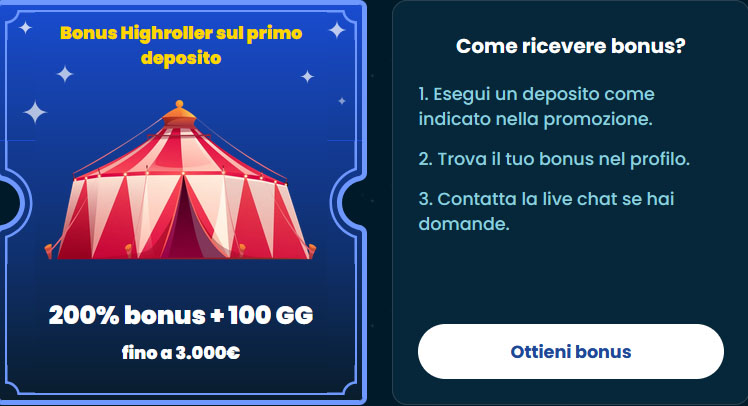 bonus high roller rollino casino