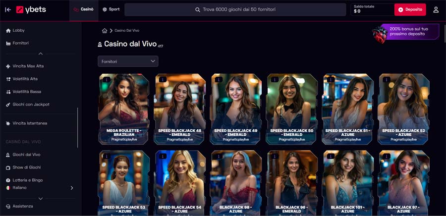 casinó dal vivo ybets