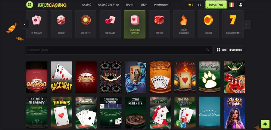 giochi tavolo avo casinò