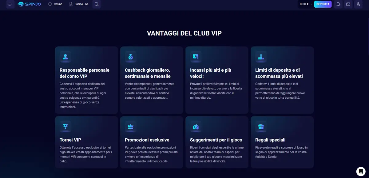 club vip spinjo