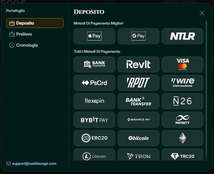deposito cash lounge casino