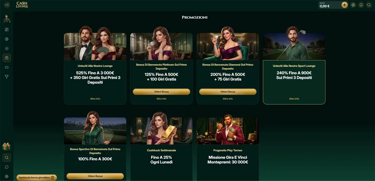 promozioni cash lounge casino