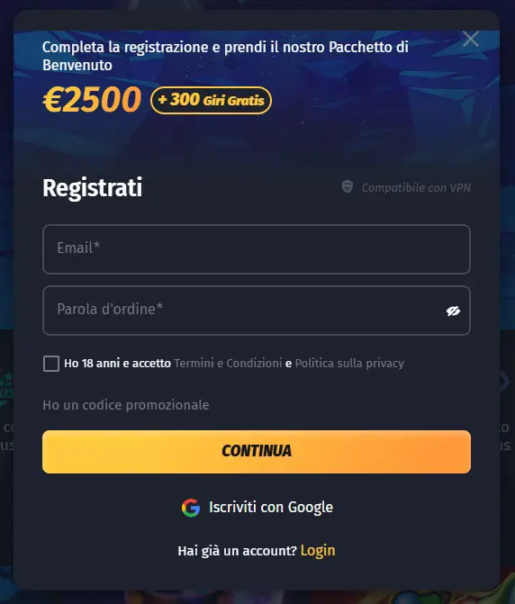winshark registrazione